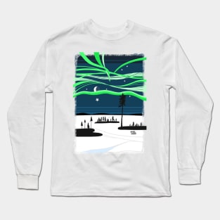 Northern lights abstract art Long Sleeve T-Shirt